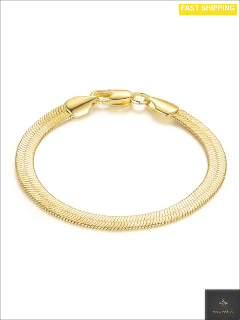 14k Gold Plated Snake Chain Bracelet for Women & Men Lobster Clasp